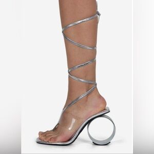 Jeffrey Campbell Silver Nonagon Sandal